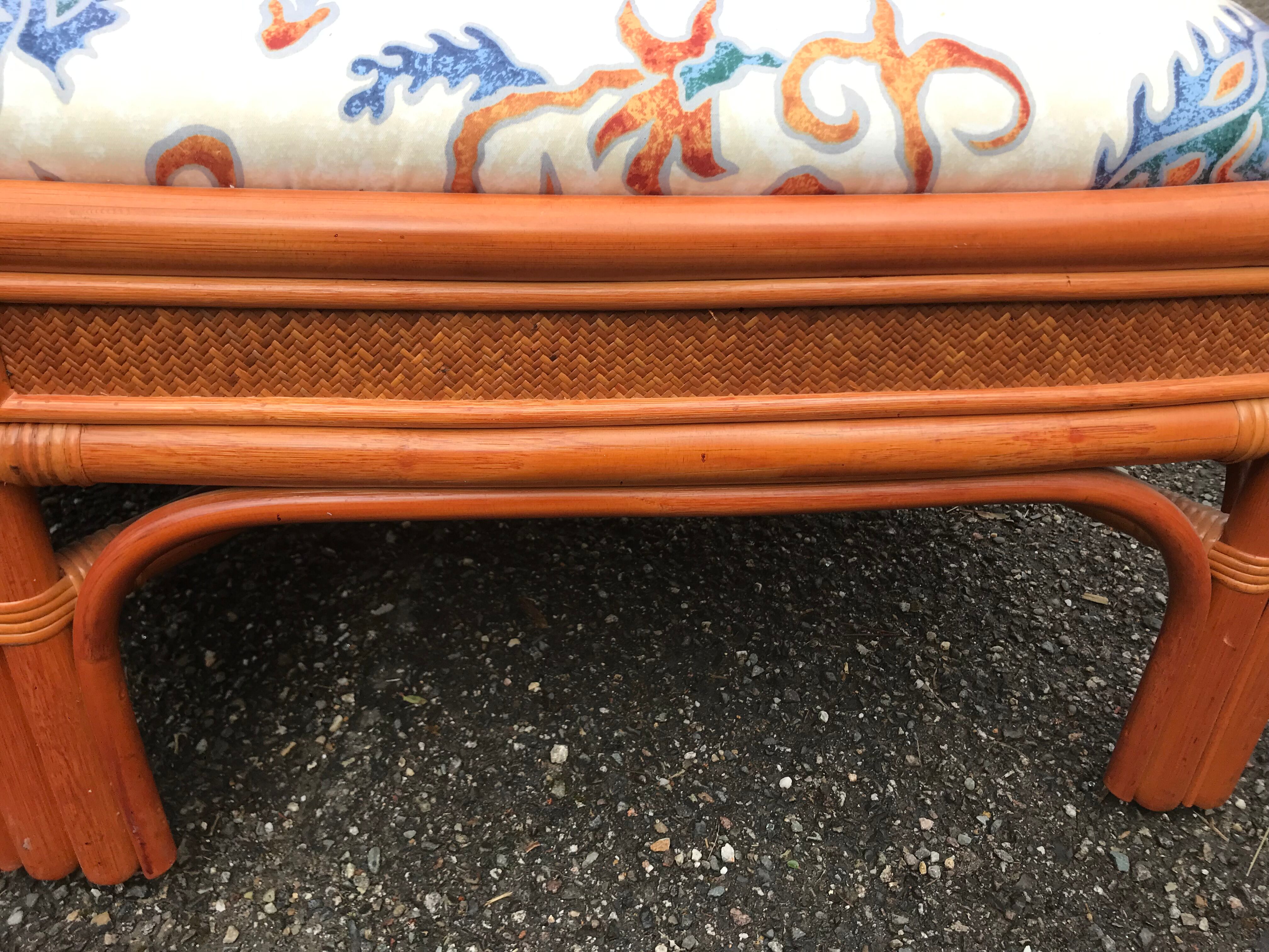 Bench and 2 rattan chairs