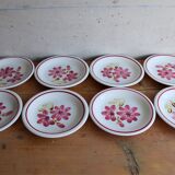 8 Assiettes anciennes en céramiques fleuries