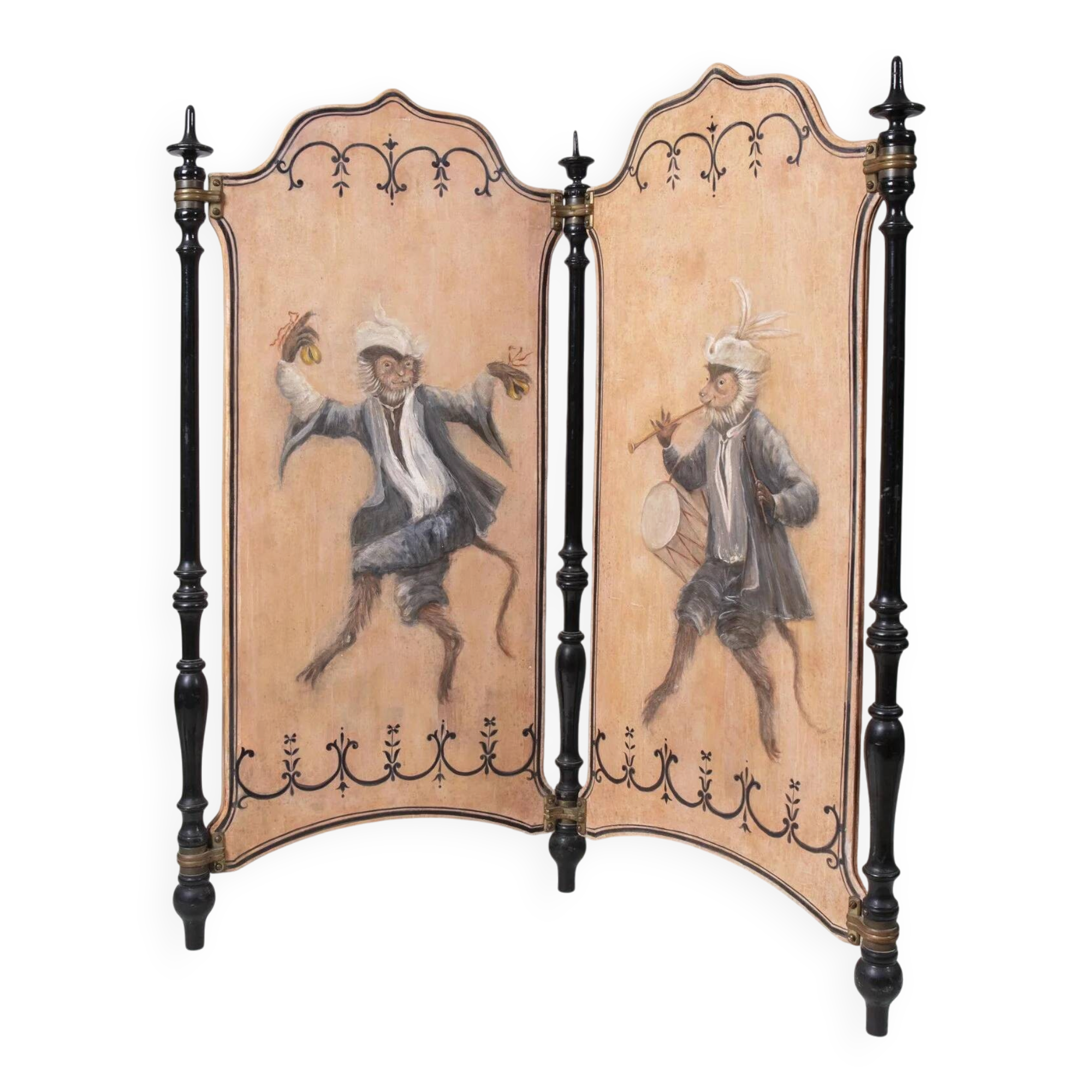 Italian screen with recent decorative painting