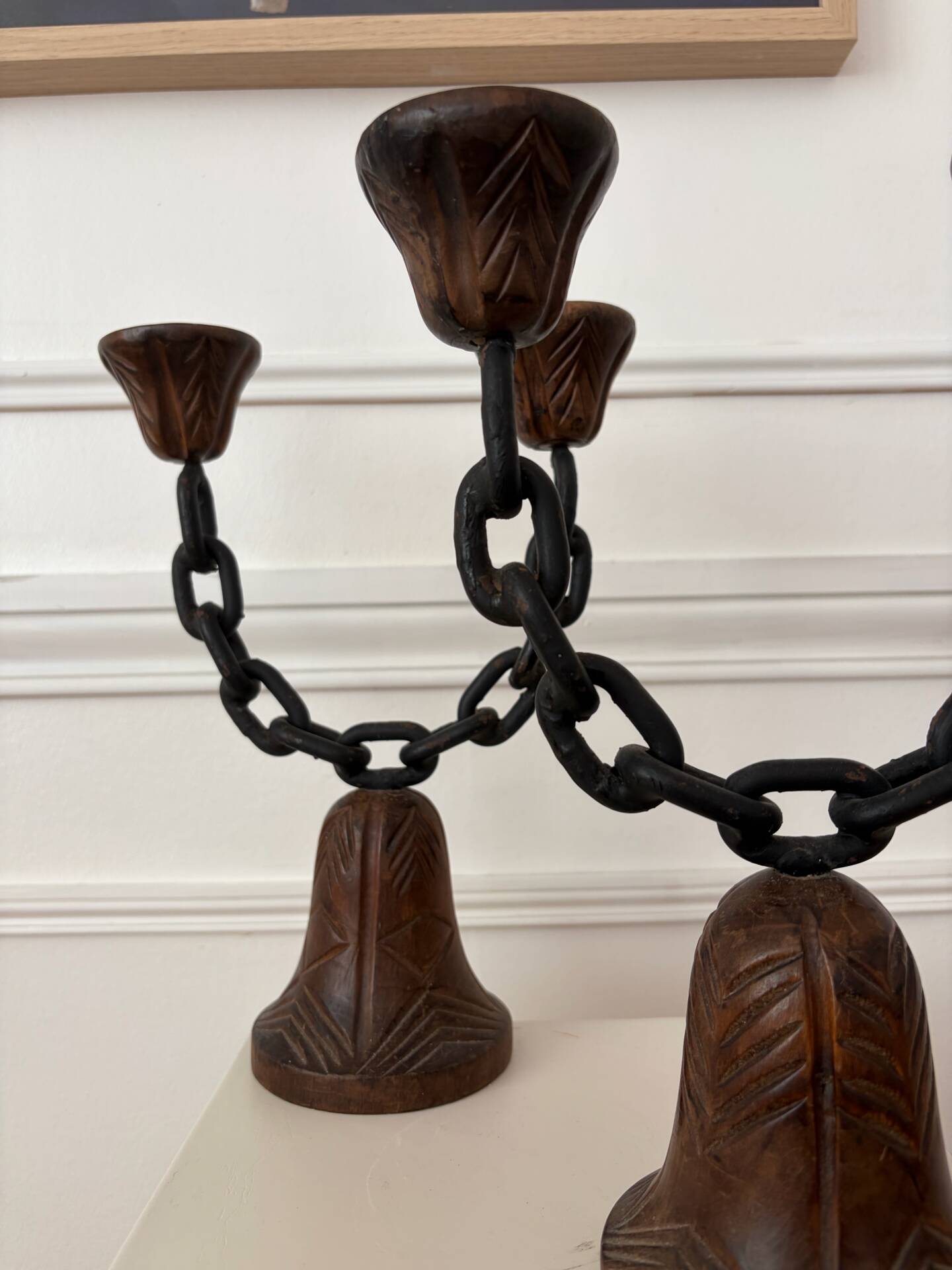 Brutalist pair of candlesticks