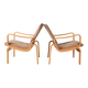 Pair of Swedish Ire Möbler bent beech armchairs, 1960s