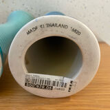 Set of 2 glazed stoneware candle holders