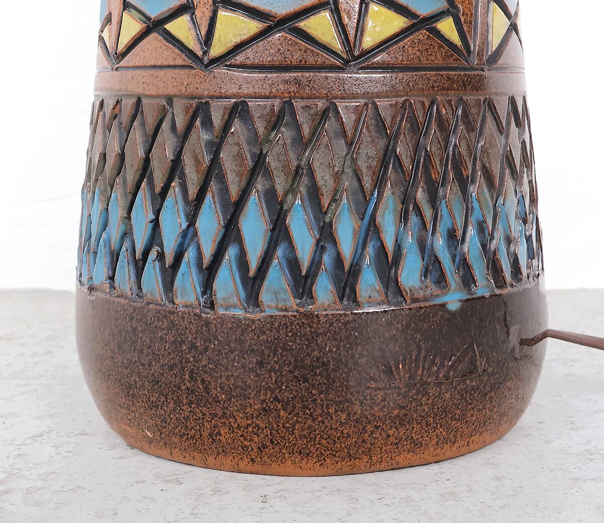 Big ceramic floor lamp by M. Zawadzki for Tilgmans Sweden