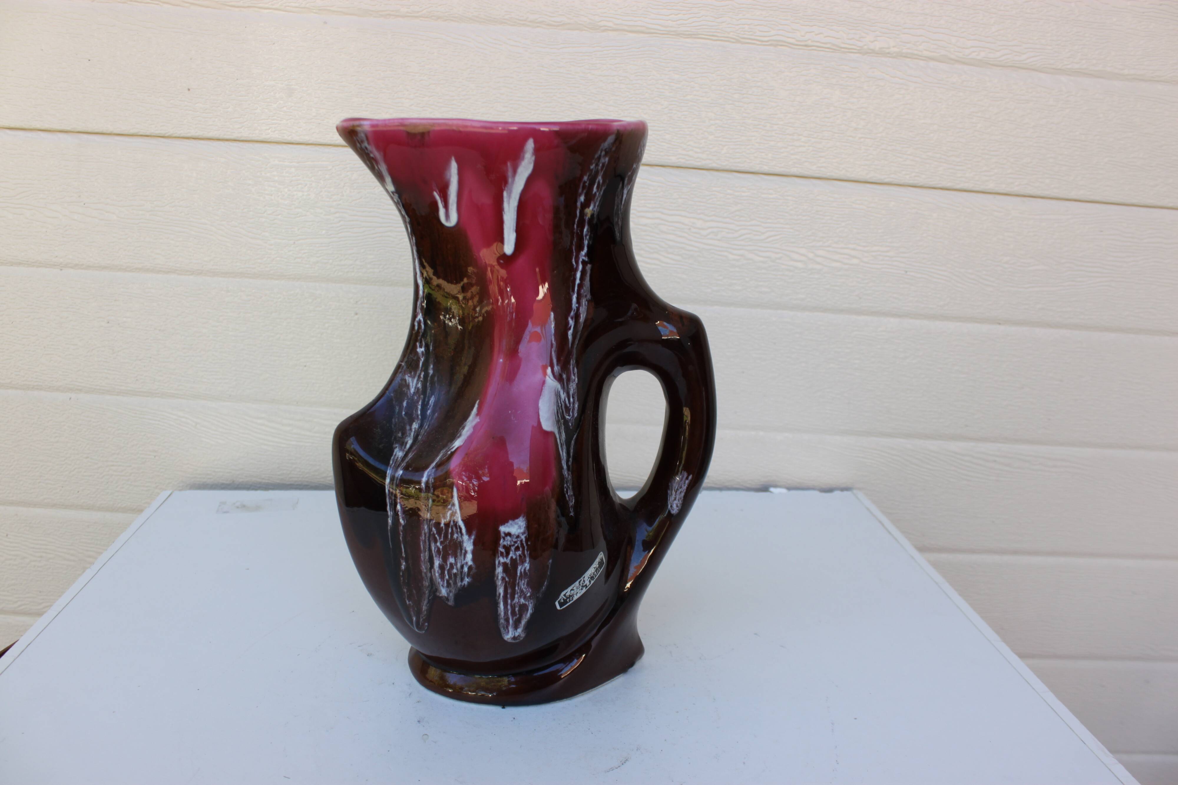 vase 1970 rose une anse
