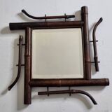 Bamboo wall mirror, Japanese style, late 19th century, 40 cm
