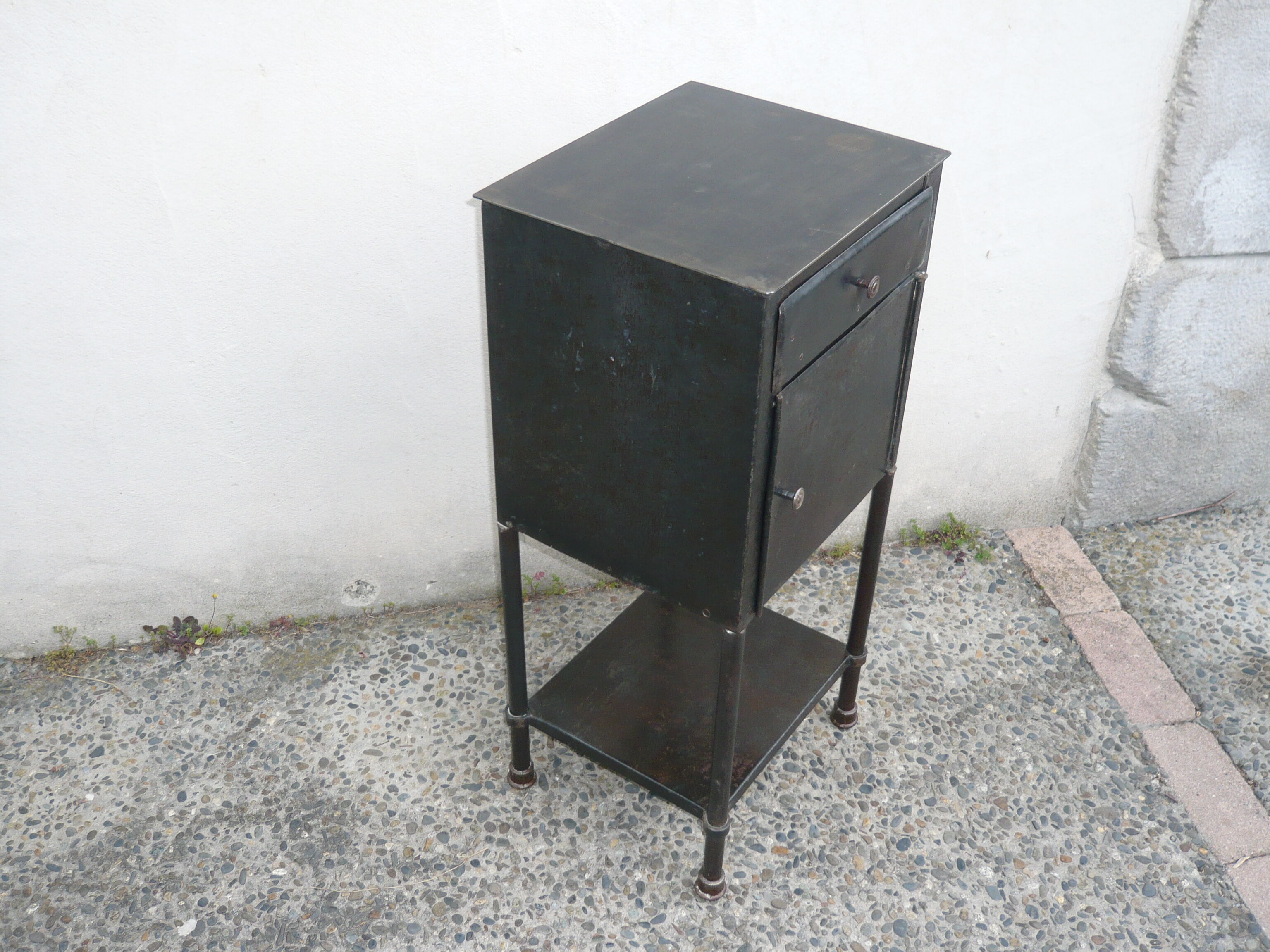Industrial metal bedside