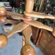 Porte manteau 1960 moderniste vintage en sapin 7 b