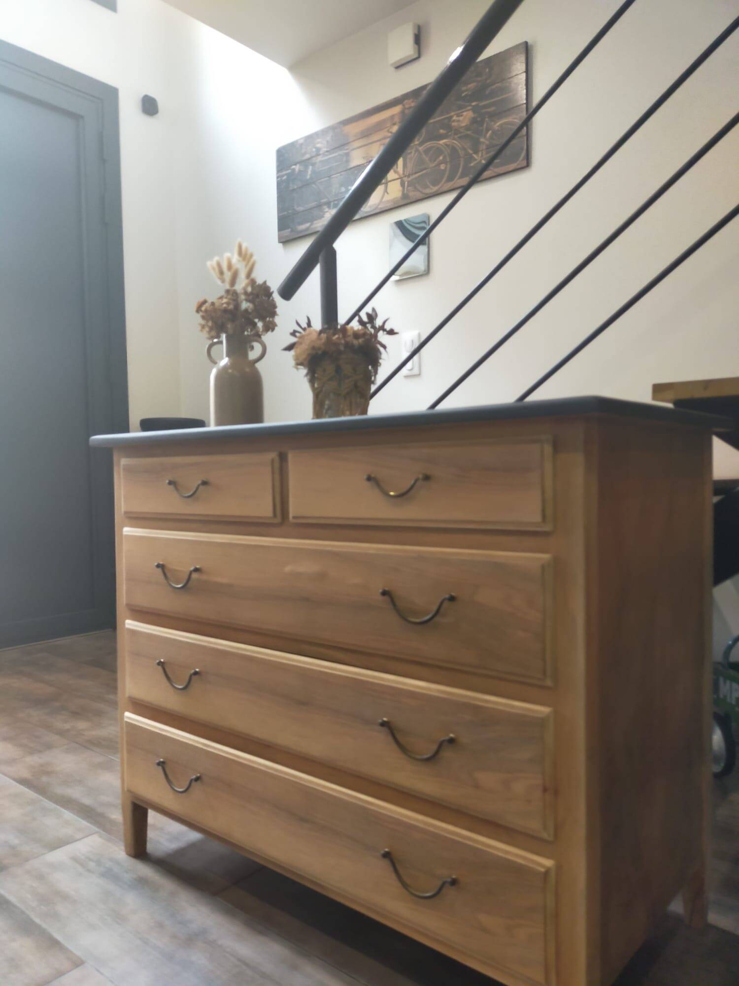 Renovated old wooden chest of drawers