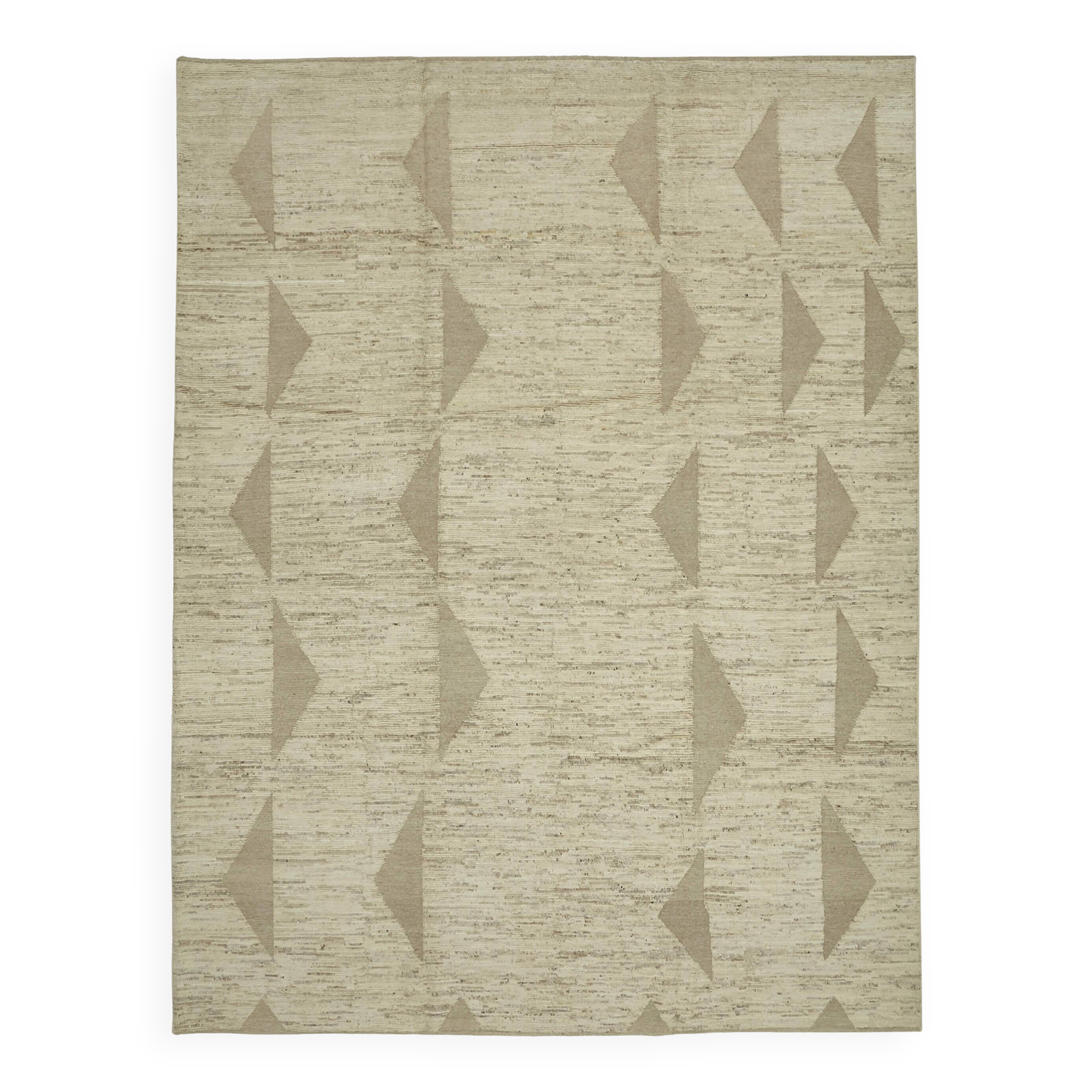 Handmade Tribal Decorative 311 cm x 417 cm Beige Wool Carpet