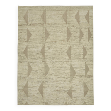 Tapis en laine beige décoratif tribal fait main 311 cm x 417 cm