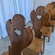 Set of 8 Farmhouse Tyrolean Chair with Heart Cutout Back / 1970s Vintage Di