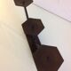 Three-star brutalist chandelier in black metal / vintage 60s-70s