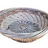 Silver grey woven wicker basket