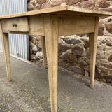 Shabby chic fir farm table painted natural wood 1900