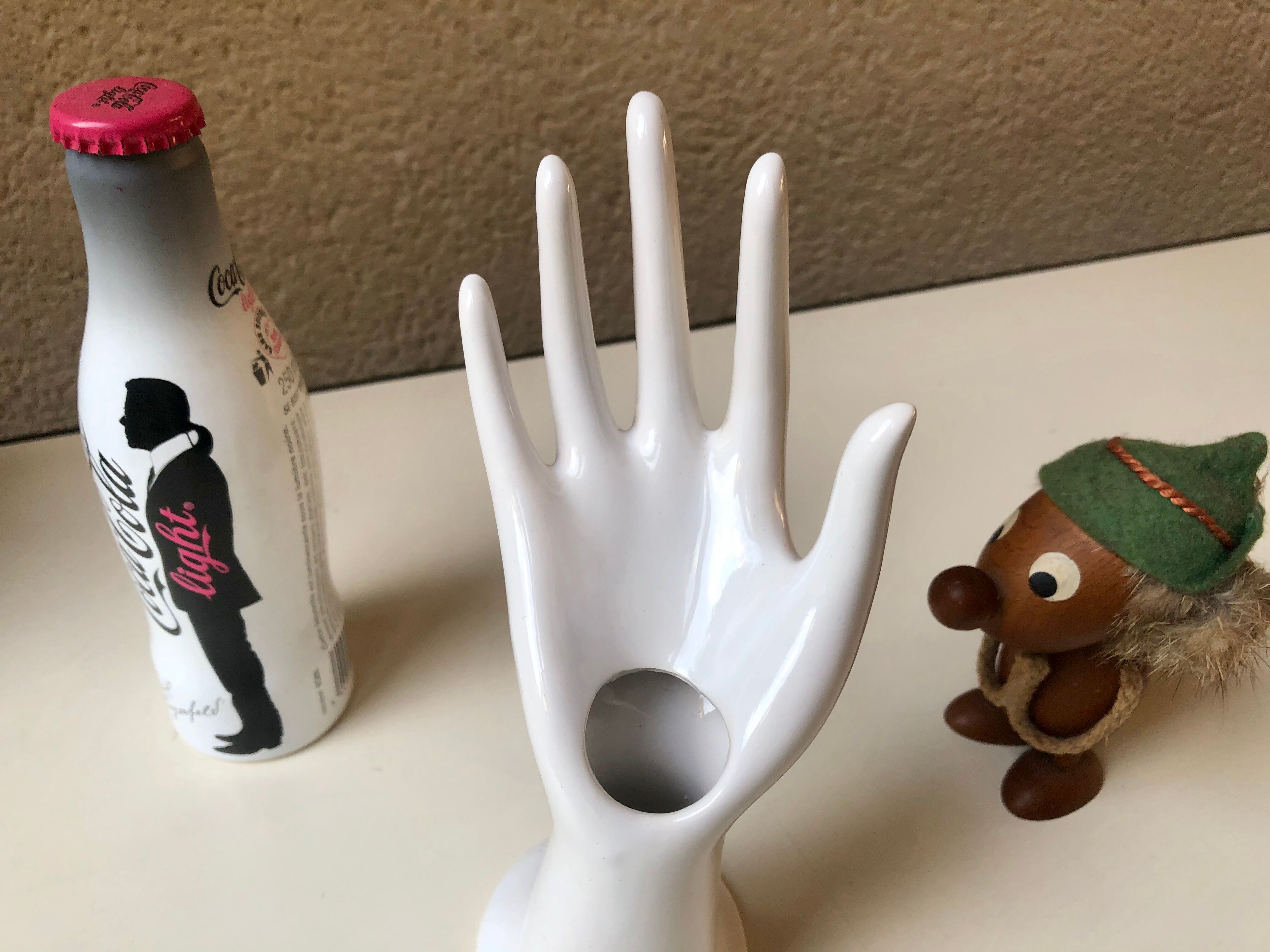 White ceramic hand-made vase by original 70s JMR