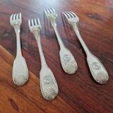 Christofle, Paris - Set of 4 dessert forks - Vendôme model (Louis XIV style) - in metal