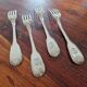 Christofle, Paris - Set of 4 dessert forks - Vendôme model (Louis XIV style) - in metal