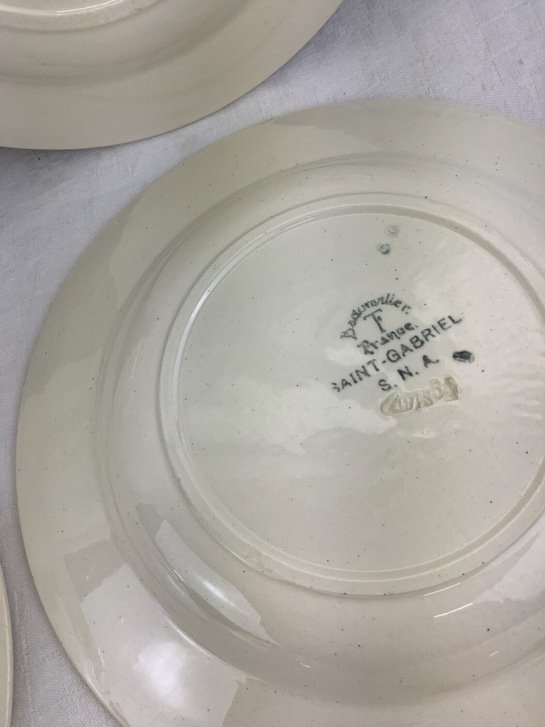 6 hollow plates made in france badonviller