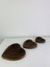 Set de 3 vide poches scandinaves en teck, forme cœur