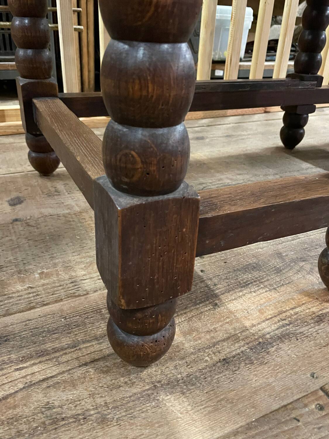 Solid wood farmhouse table with drop leaves