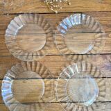 Vintage glass plates Duralex model Marguerite