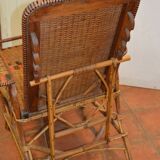 Vintage rattan lounge chair / garden chair