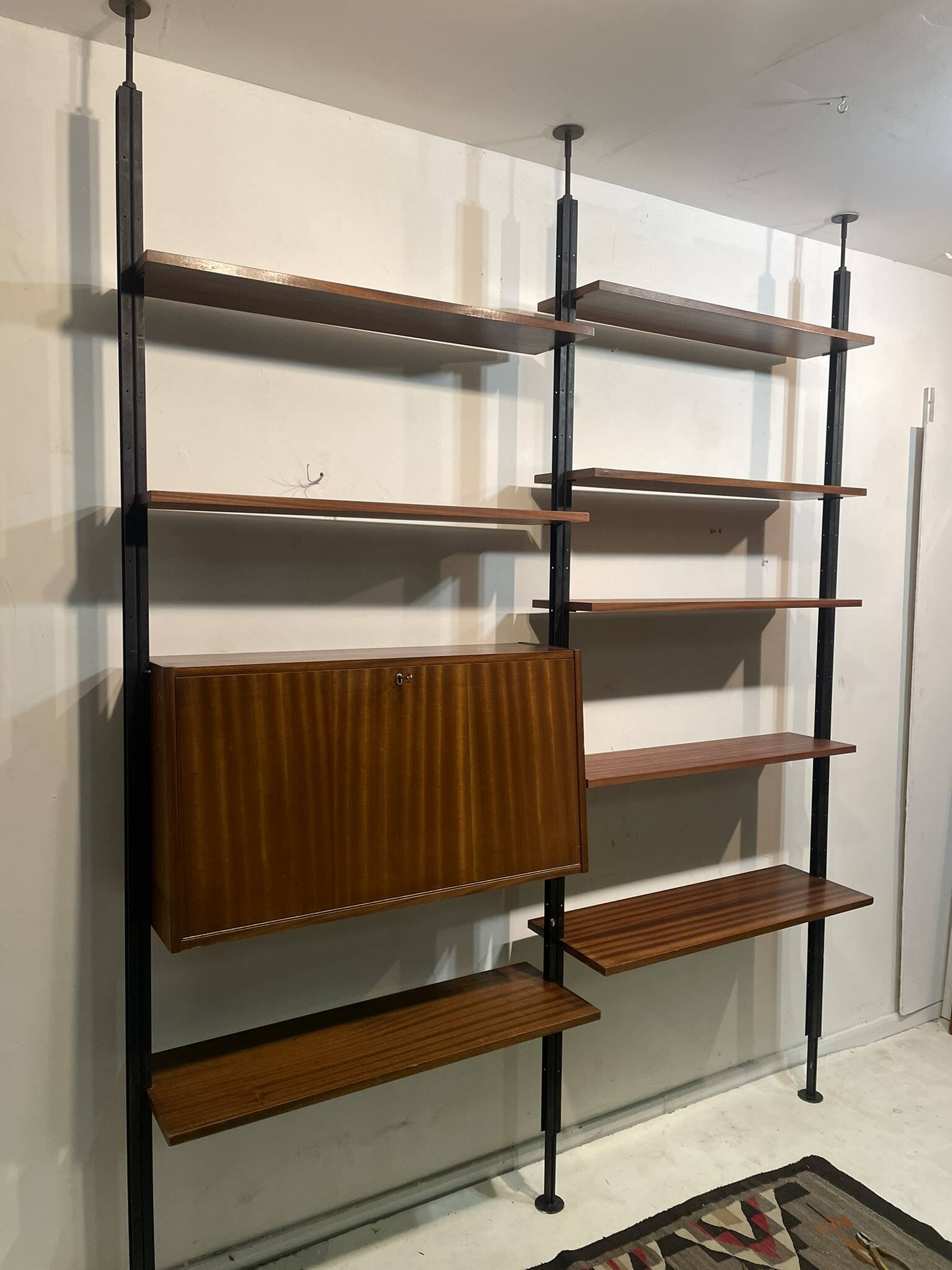 Rosewood Wall or Floor/Ceiling Bookcase