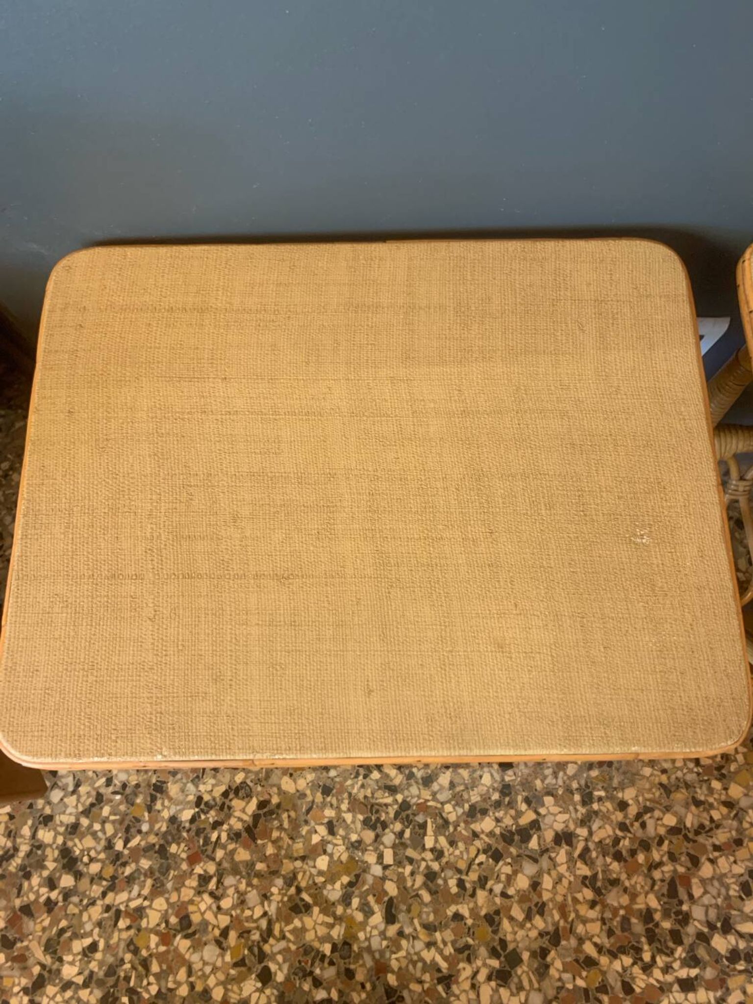 Pair of rattan bedside tables