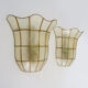 Pair of vintage wall lamps in mother-of-pearl and gilded brass 1970