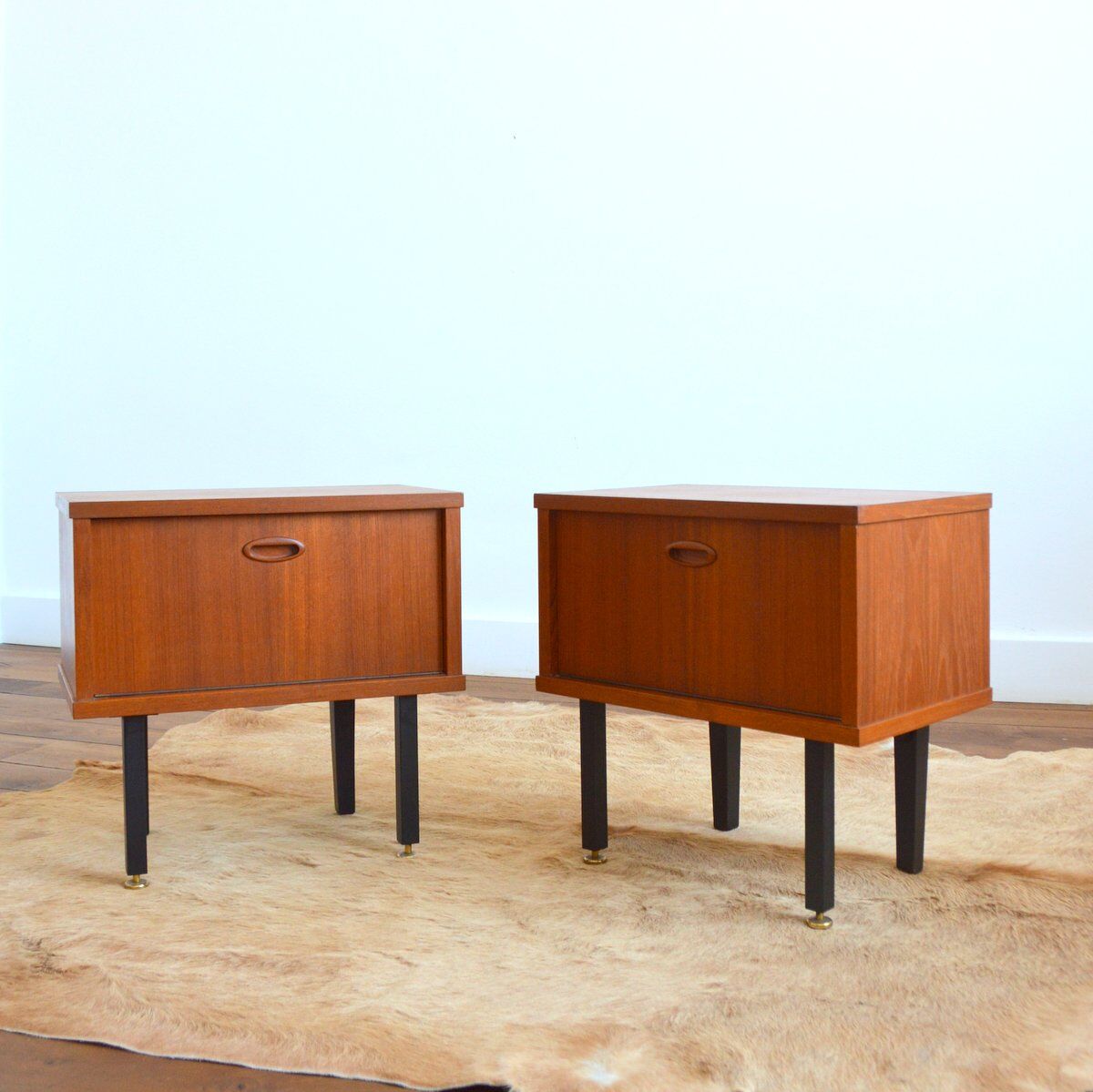 Pair of Scandinavian teak bedside tables 1960s