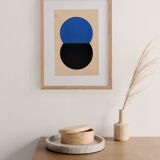 Collage on paper -LOKI H220 - blue and black - signed eawy