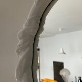 Vintage glazed ceramic mirror from the 70s