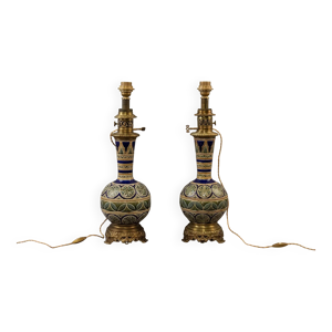 Paire de vases Longwy - monture