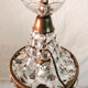 Lustre montgolfière bronze doré et pampilles en cristal