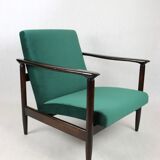 Green velvet GFM-142 Armchair by Edmund Homa, 1970s