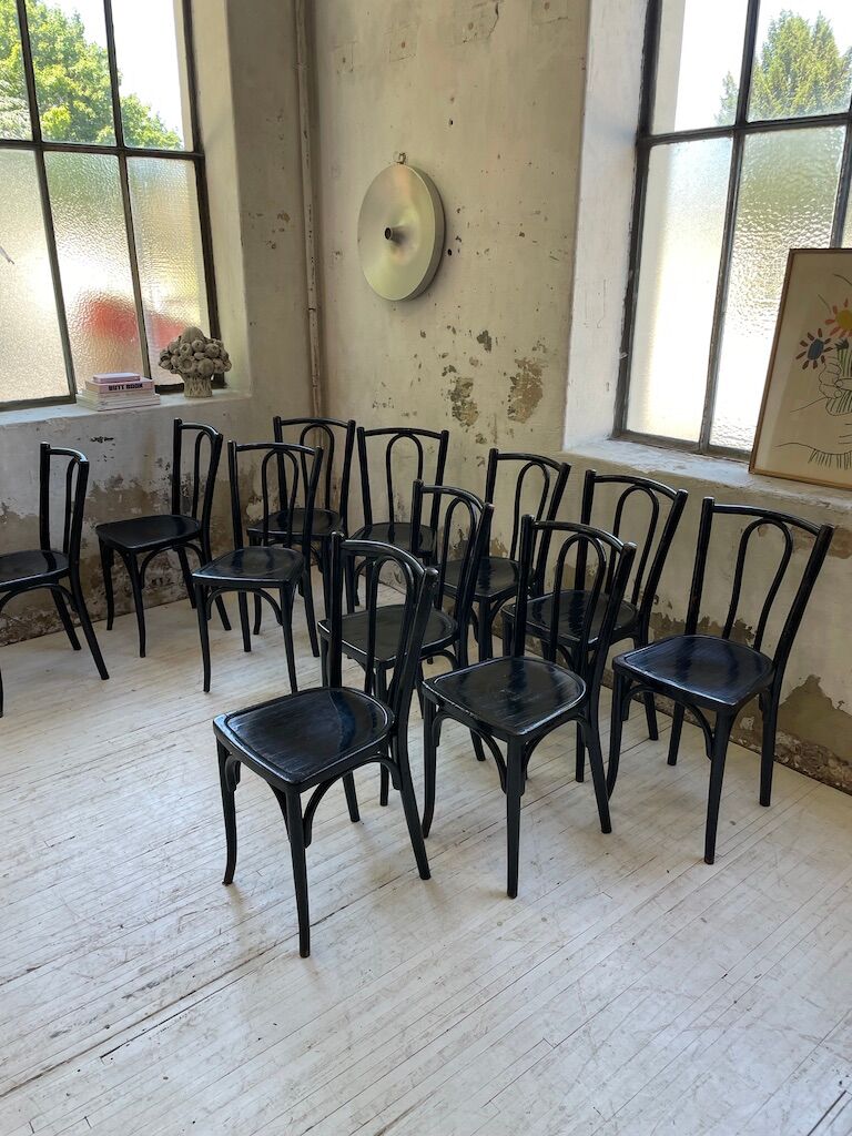 Lot 11 black Baumann bistro chairs
