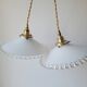 Pair of serrated opaline suspensions