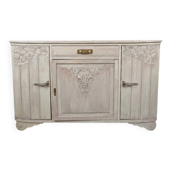 Buffet bas Art Déco en bois patiné