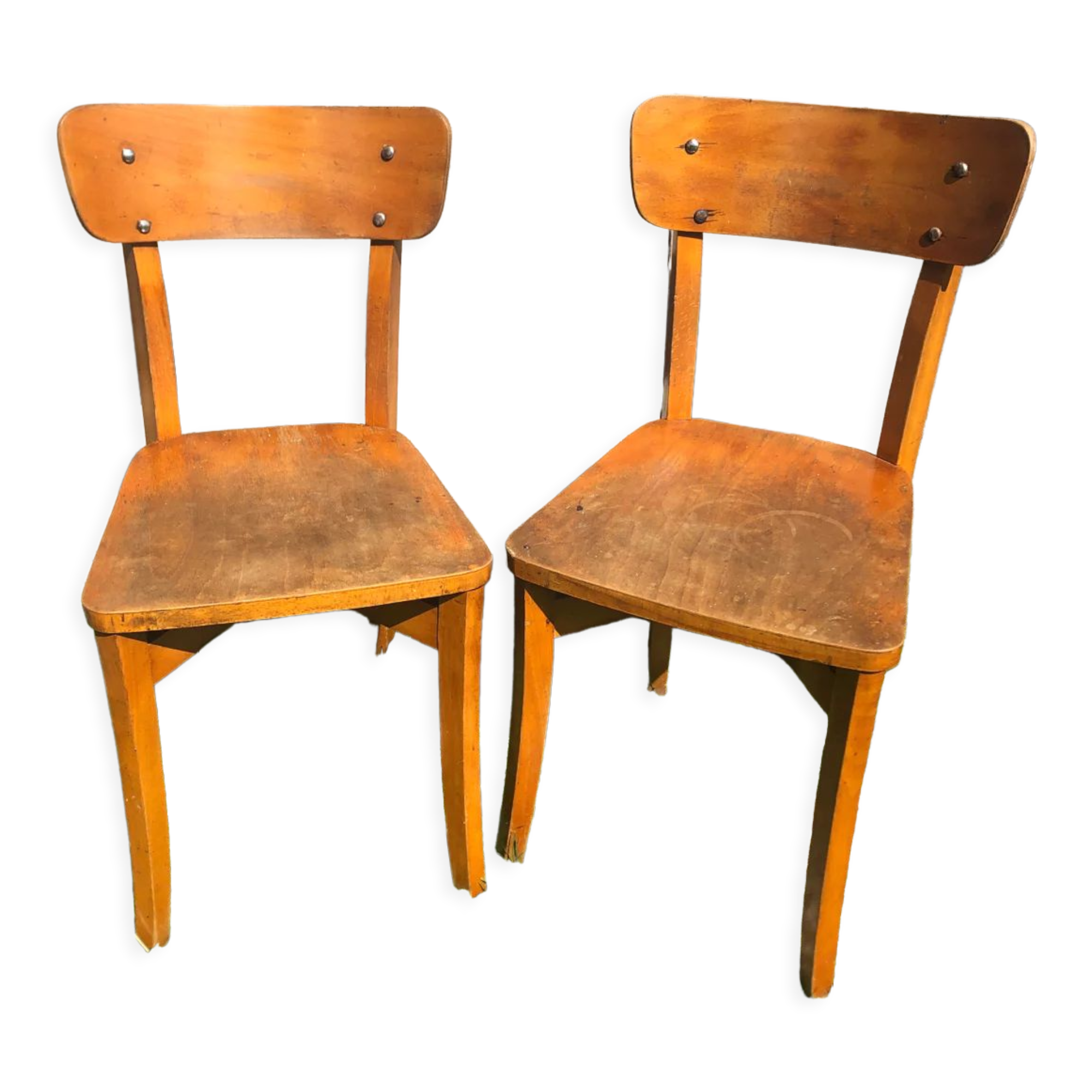 Paire de chaises bistrot style scandinave bois