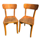 Pair of Scandinavian style Bistro Chair Wood #A025