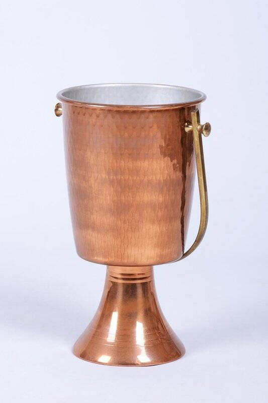Art Deco Standing Champagne Cooler in Brass and Copper, France, 1920s