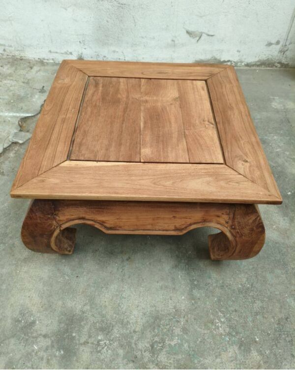 Table basse ''Opium'' en bois massif sculpté - Style Ethnique Chic