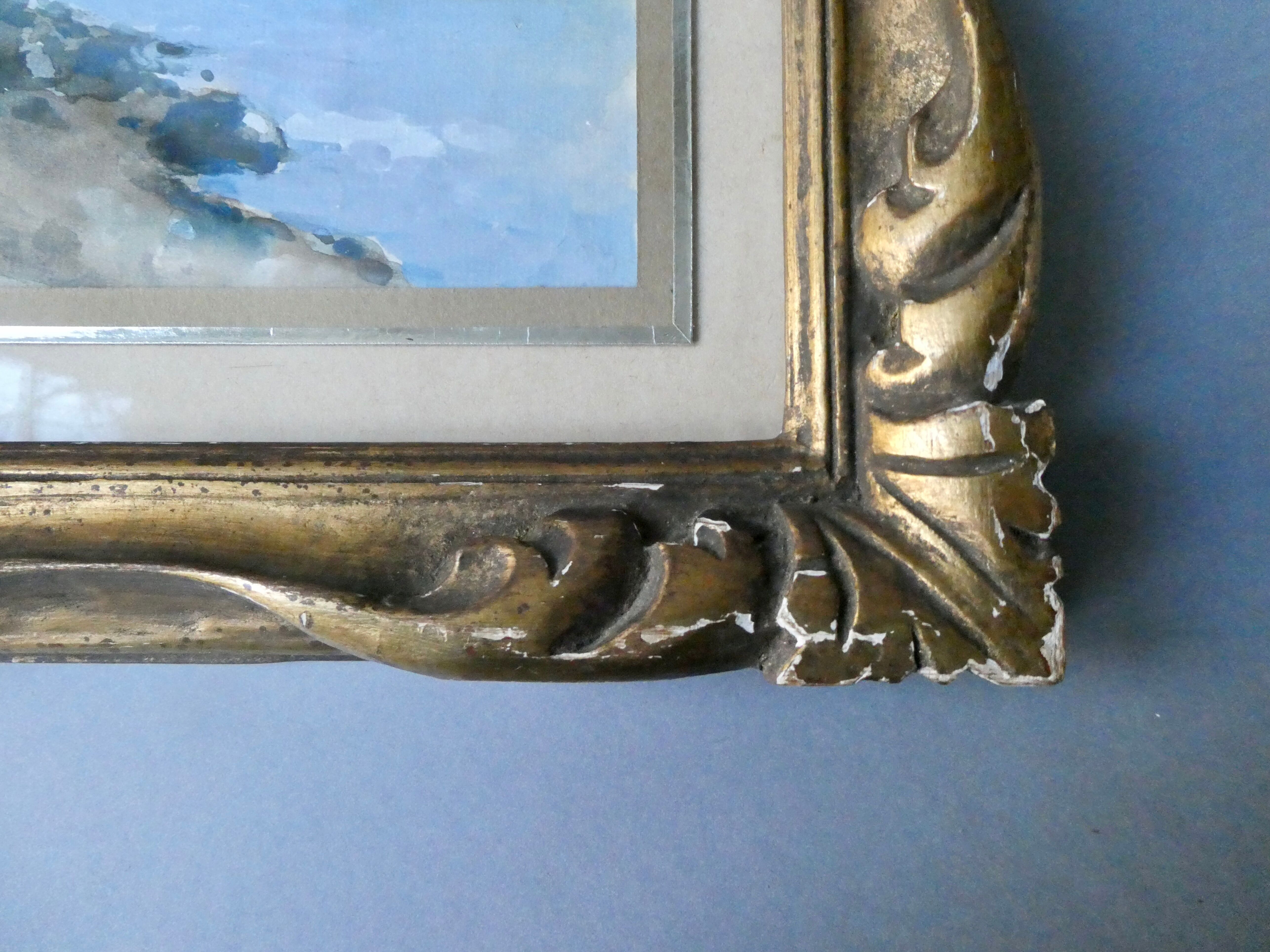 Watercolor painting of Ile Saint Denis, banks of the Seine, signed