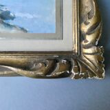 Watercolor painting of Ile Saint Denis, banks of the Seine, signed