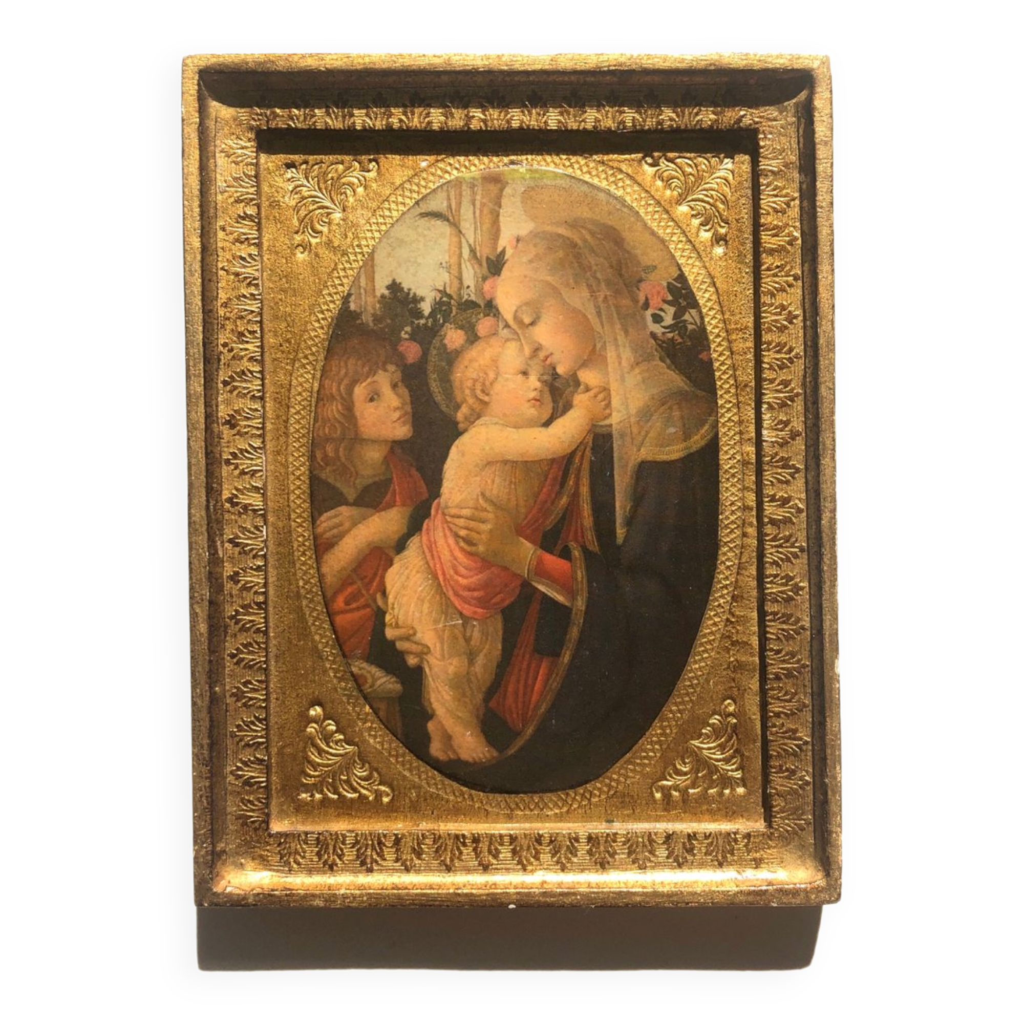 Ancient Italian gilded wood icon