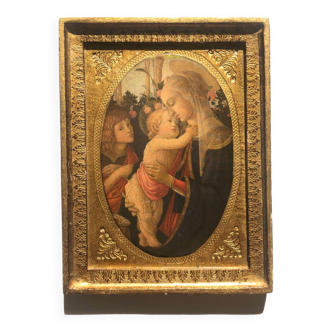 Ancient Italian gilded wood icon