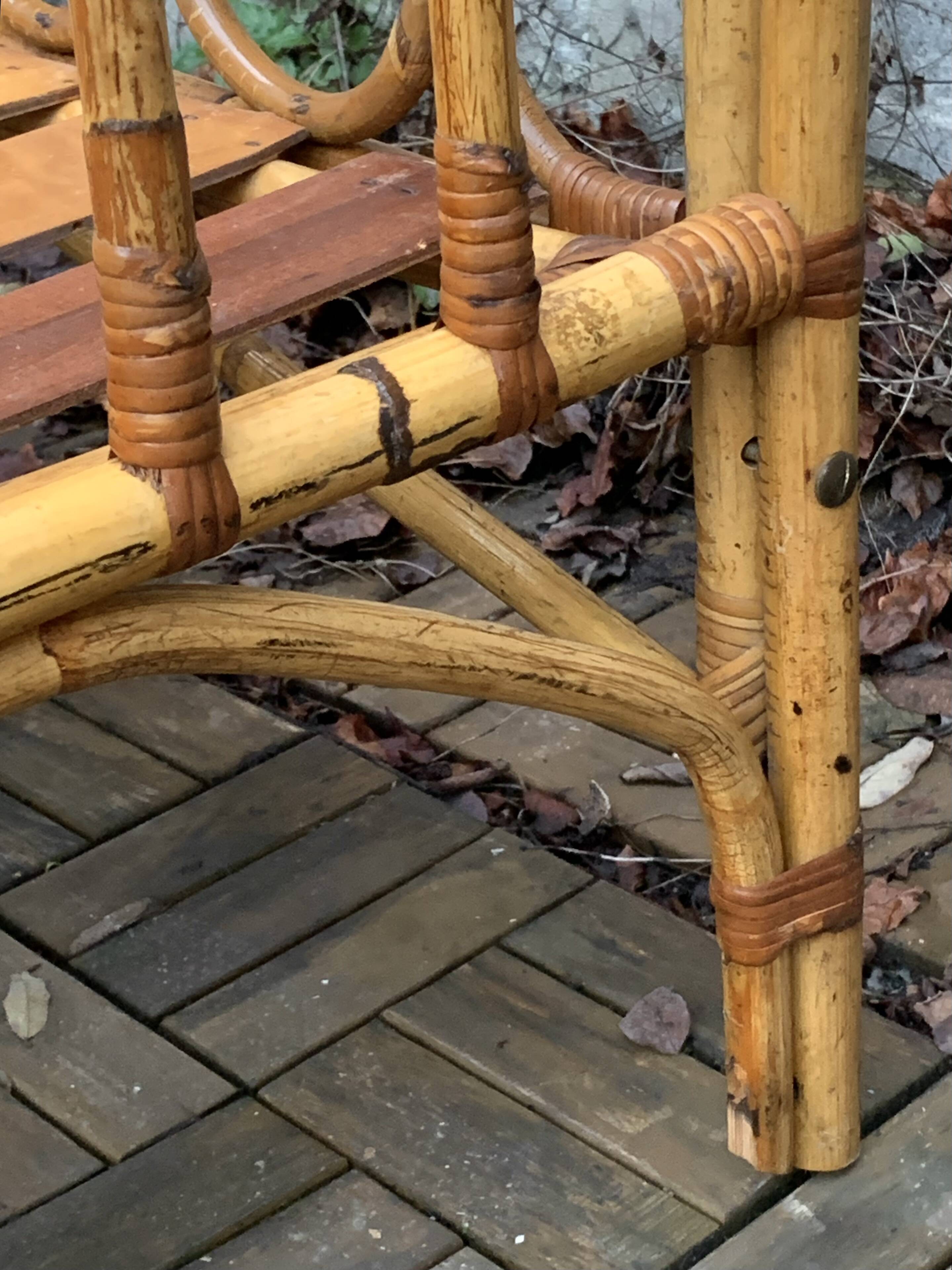 Vintage rattan baby bed 1960