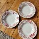 Set of 3 Eric red soup plates from Orchies