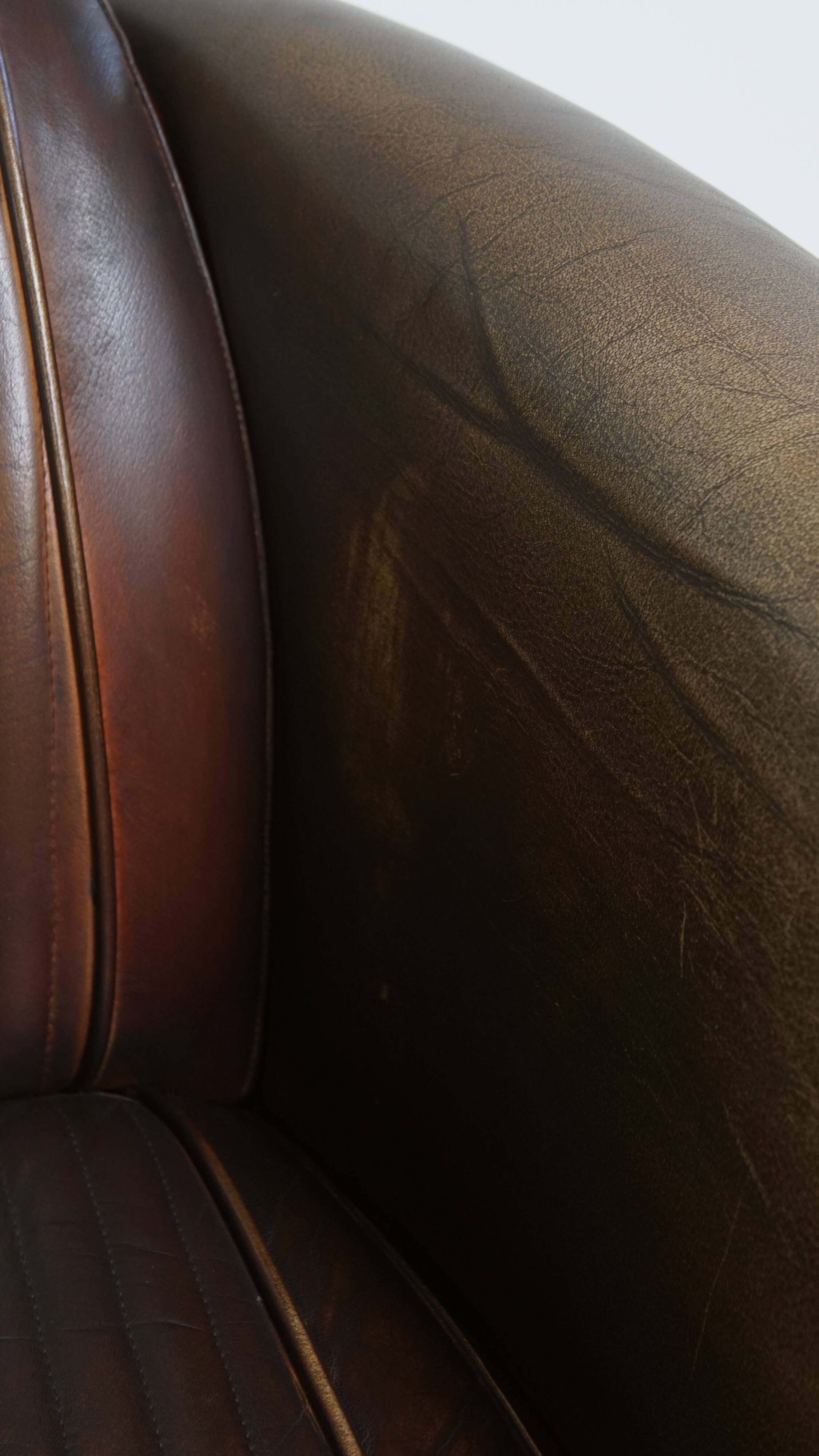 Cowhide Leather Chesterfield Aviator Armchair