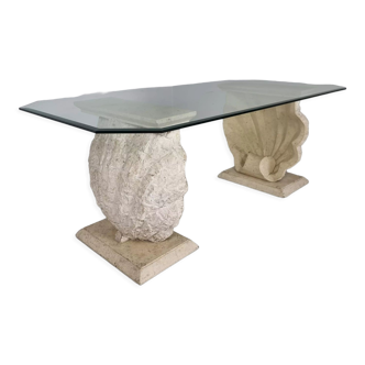 Stone Shell Dining Table from Magnussen Ponte Mactan, 1980s